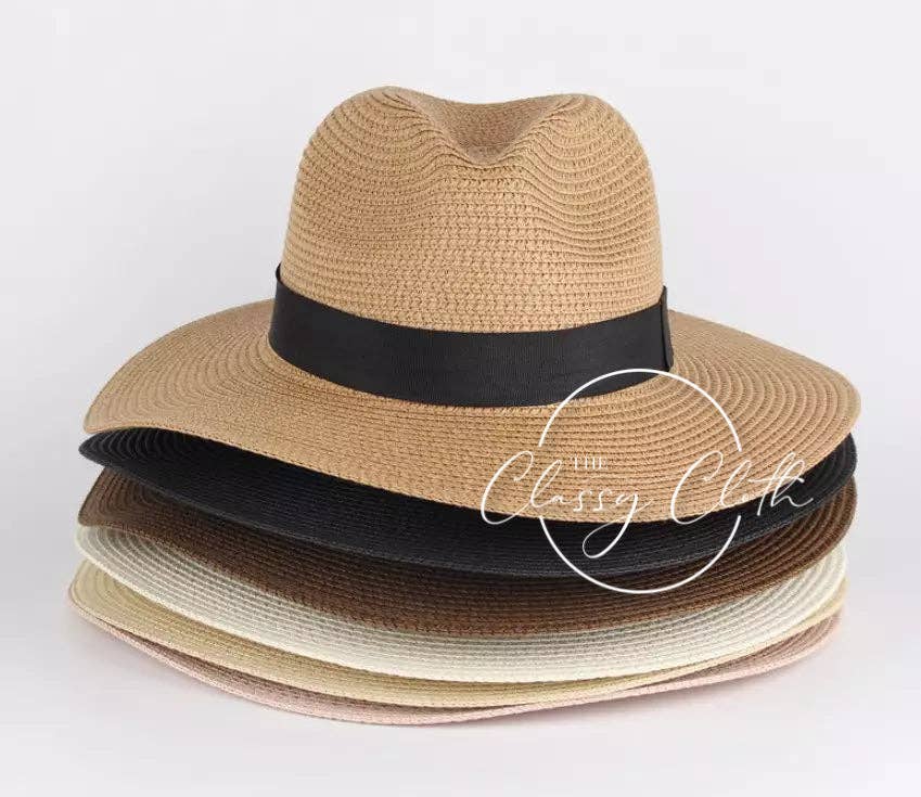 Panama Straw Beach Hat - Light Tan