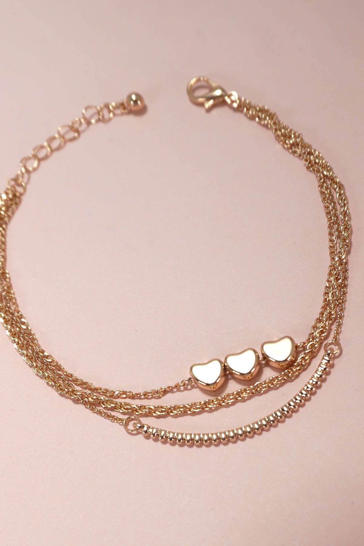 MULTI LAYER MOVABLE MINI HEART BAR BRACELET
