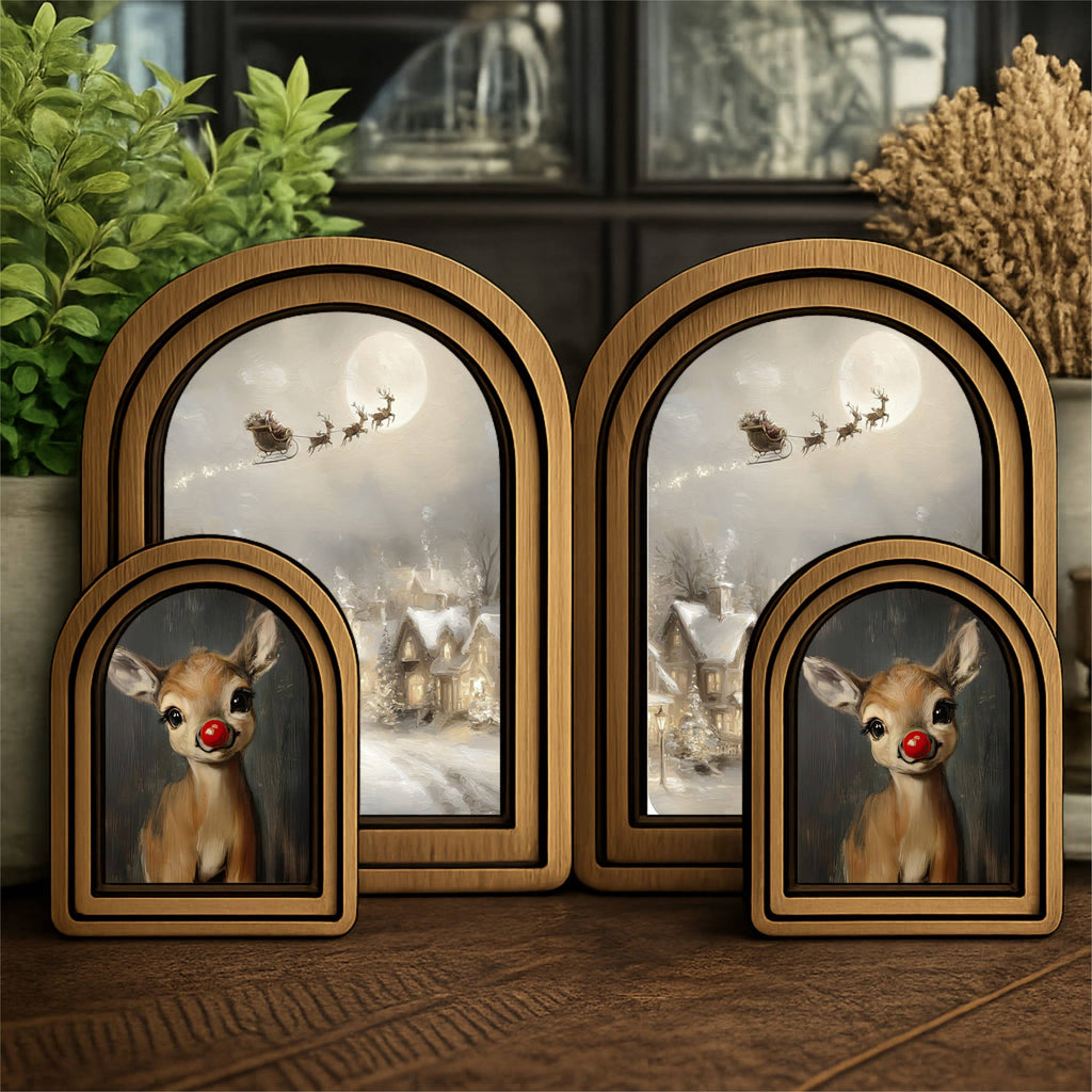 Layered Set Rudolph Canvas Art Set