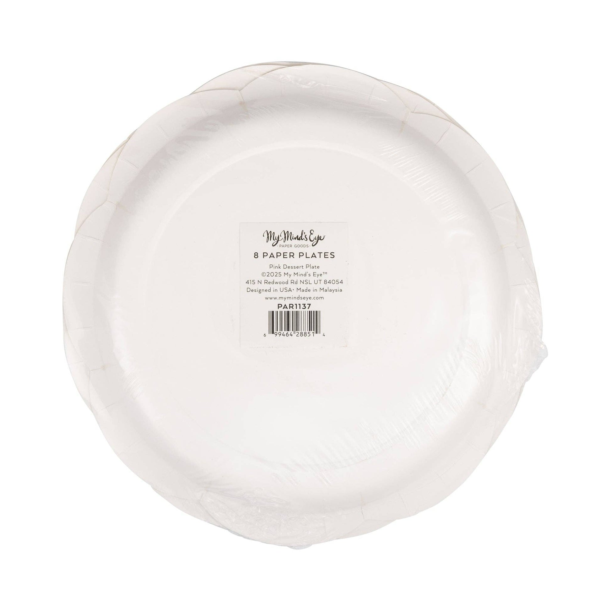 8" Pink Scallop Dessert Plate