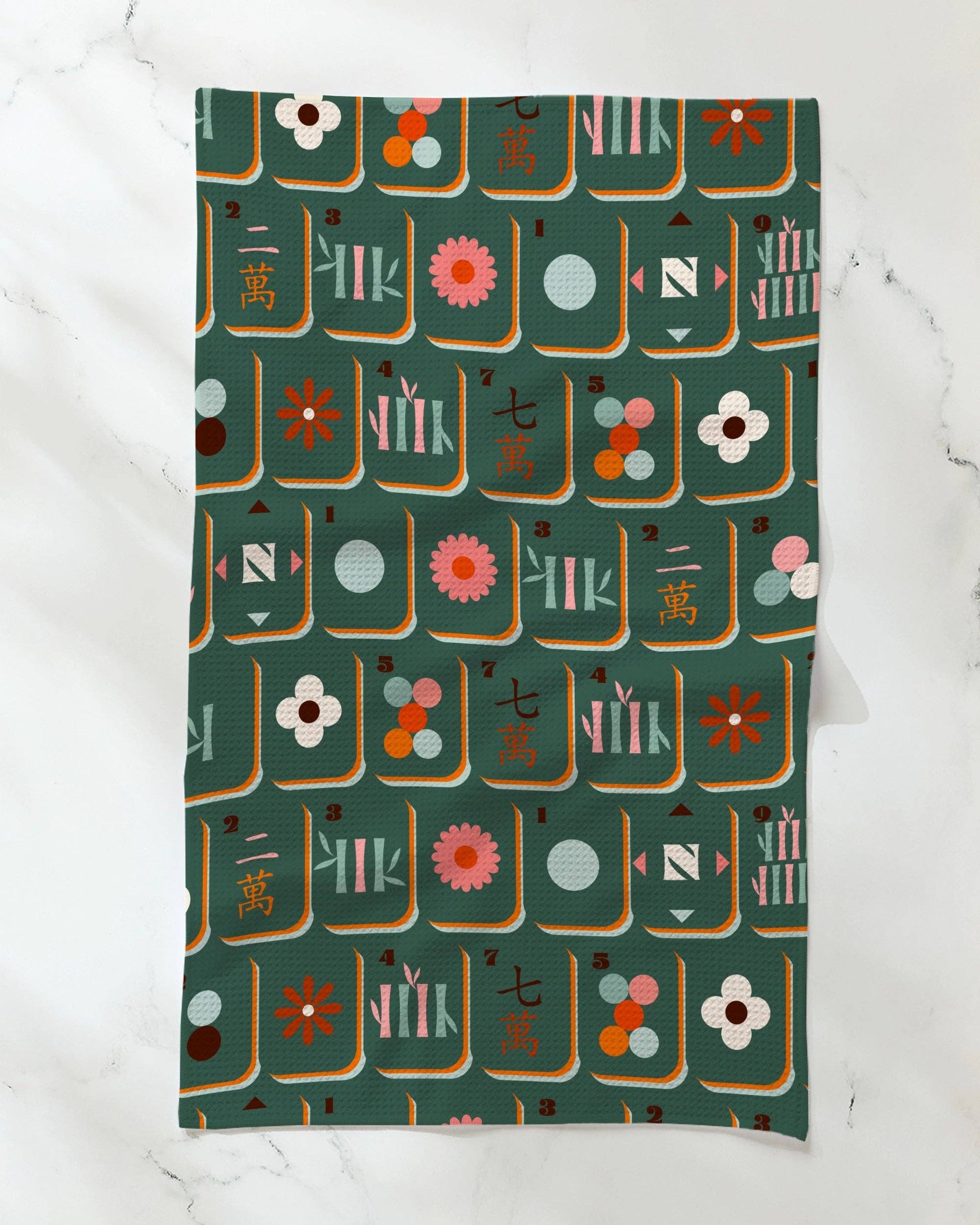 Moss Tile Toss Tea Towel