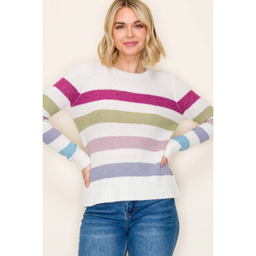 MULTI BOLD STRIPED SWEATER