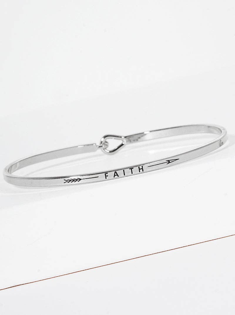 Faith Engraved Inspirational Bangle Bracelet