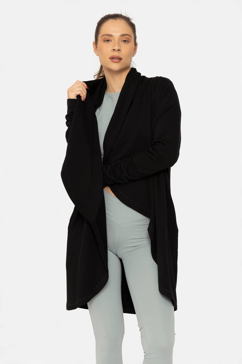 Fleece Lined Flowy Open Cardigan