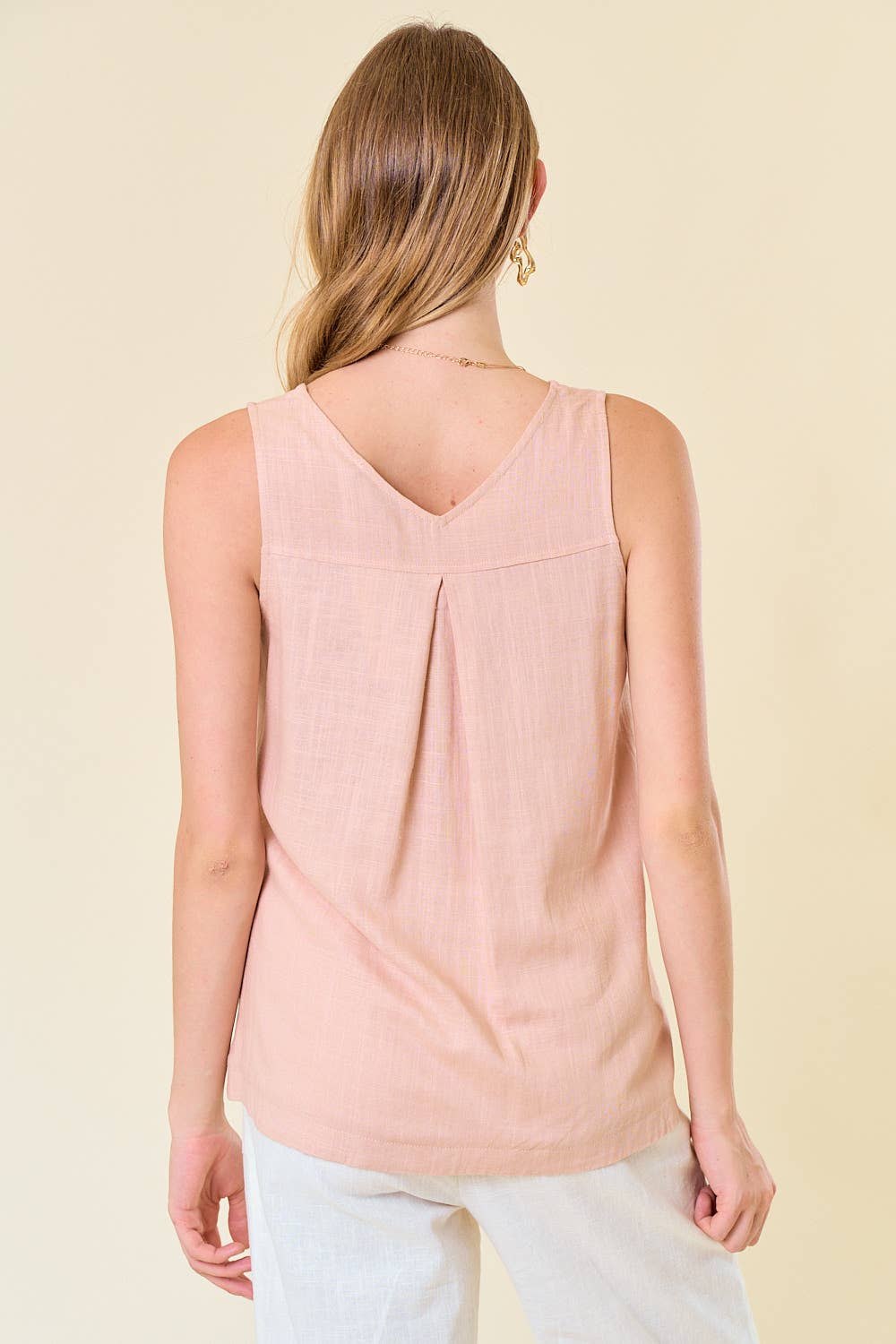 Double V-neck Top With Side Placket
