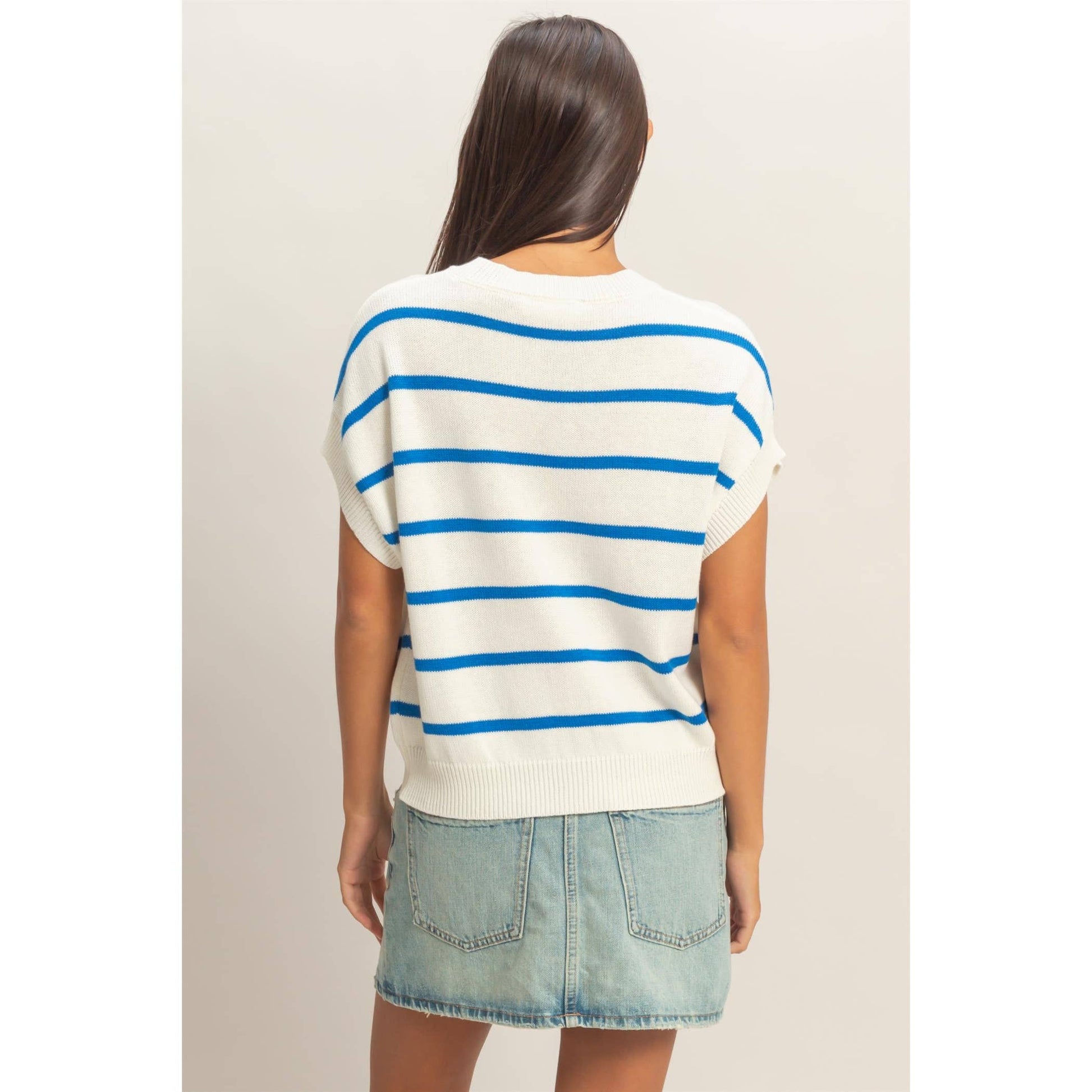 Striped Crew Neck Knit Top