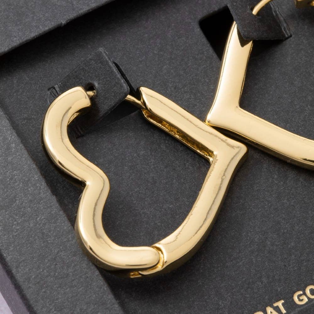 Gold Dipped Heart Hoop Earrings