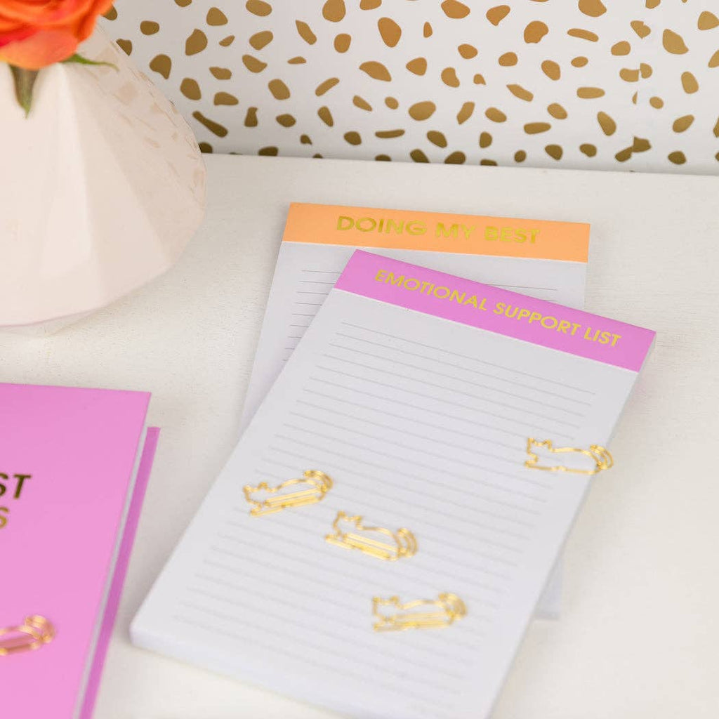 Emotional Support List - Lined Notepad, To Do List