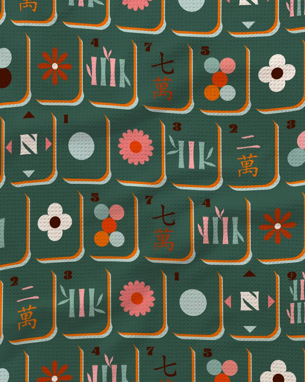 Moss Tile Toss Tea Towel