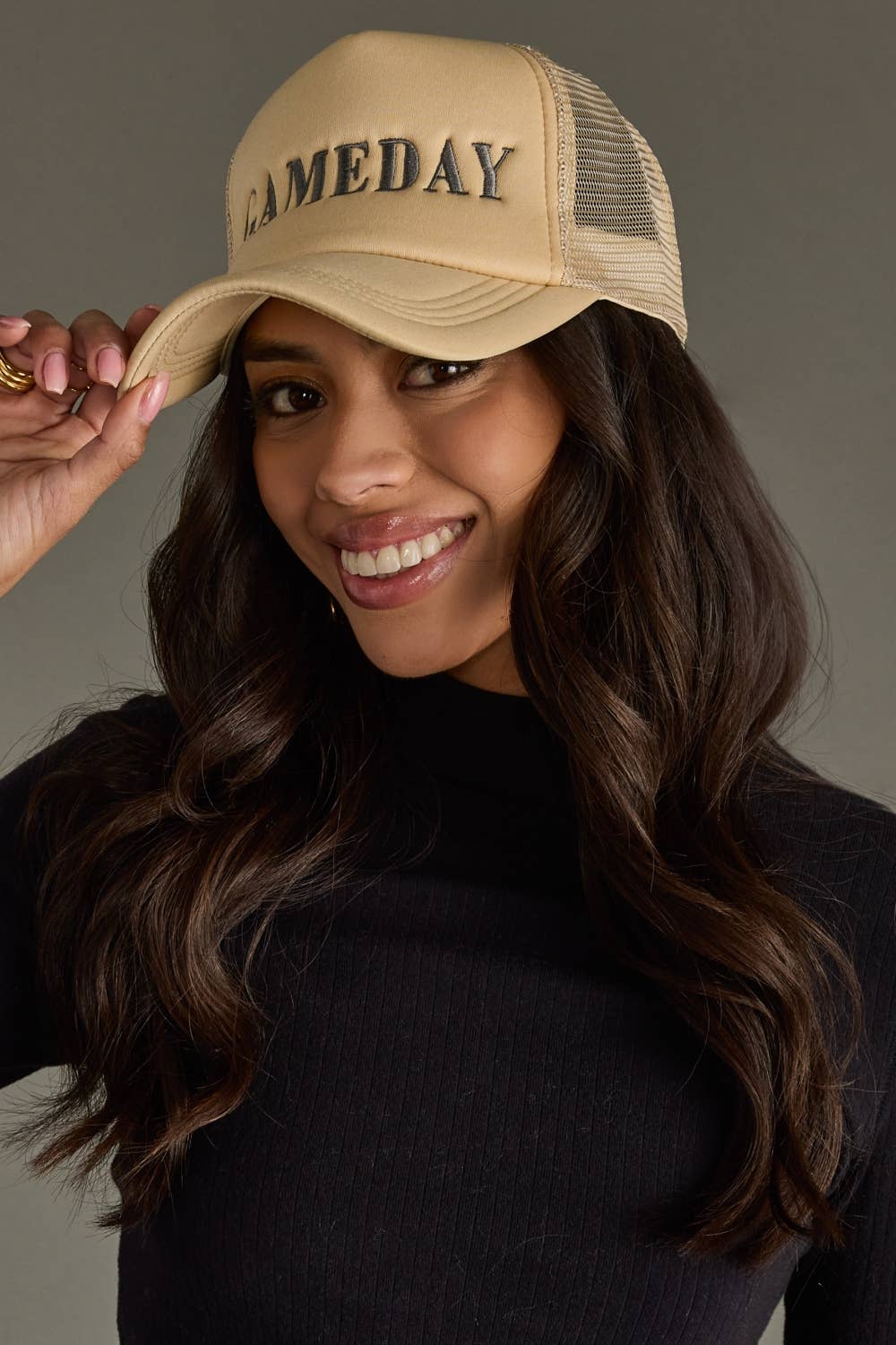 Tan Game Day Trucker Hat