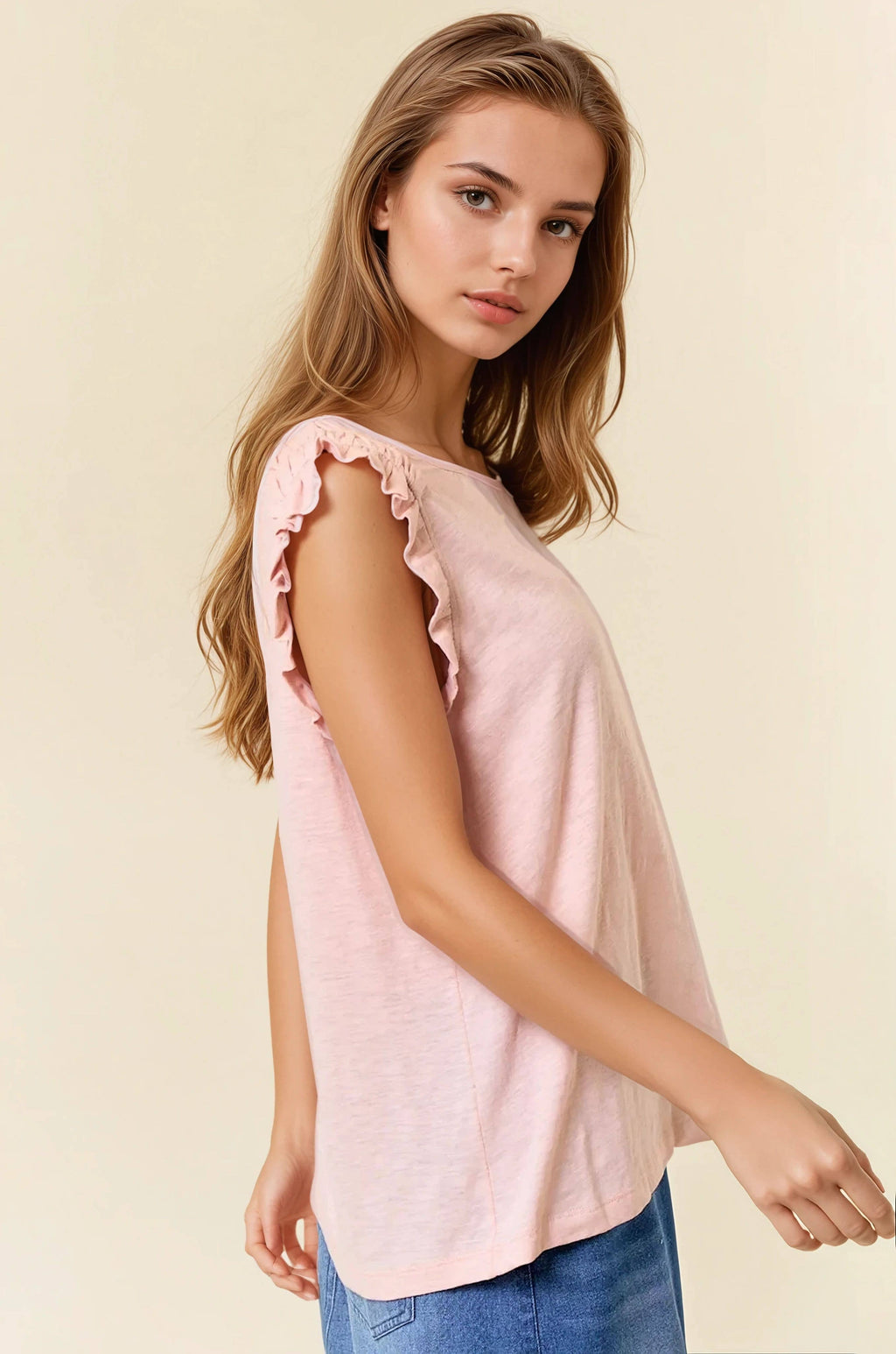 Ruffle Sleeve Blouse