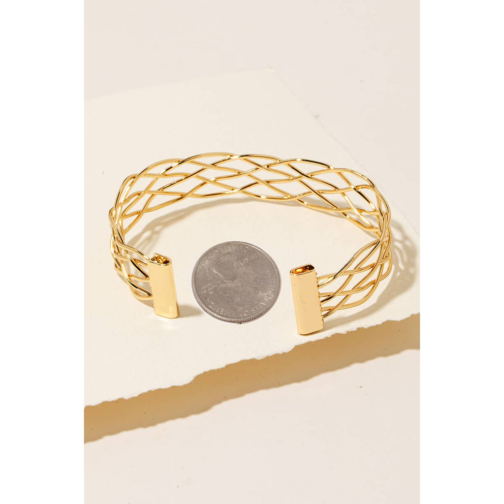 Woven Metallic Wire Cuff Bracelet