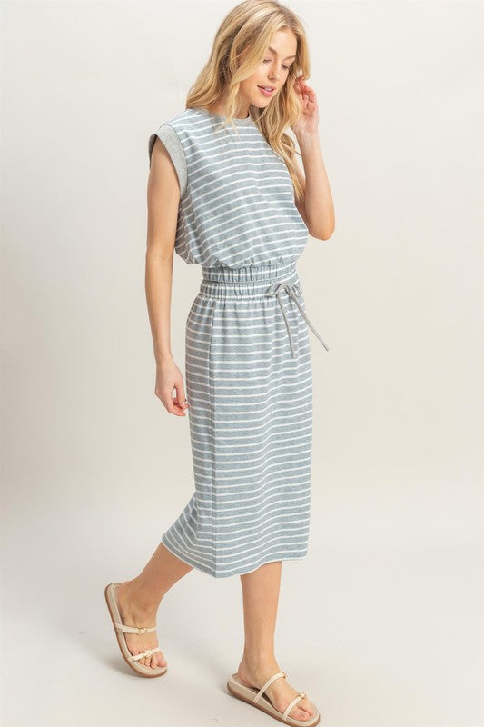 Black and White Stripe top and skirt set