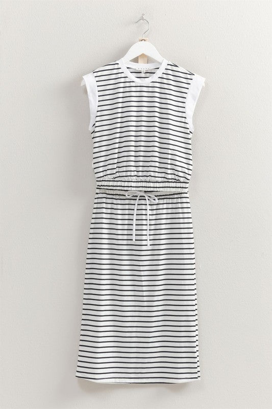 Black and White Stripe top and skirt set