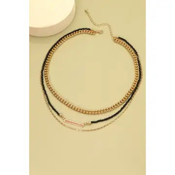 SEED BEAD MULTI LAYERED NECKLACE