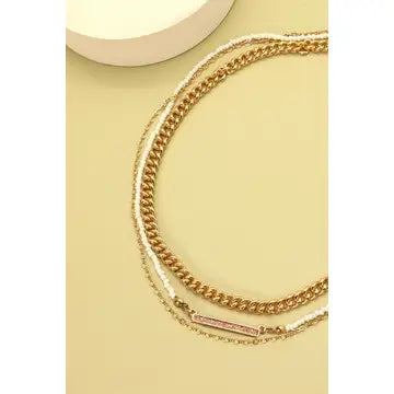 SEED BEAD MULTI LAYERED NECKLACE