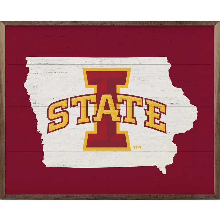 State Logo Iowa State University Wooden Sign 10 x 8