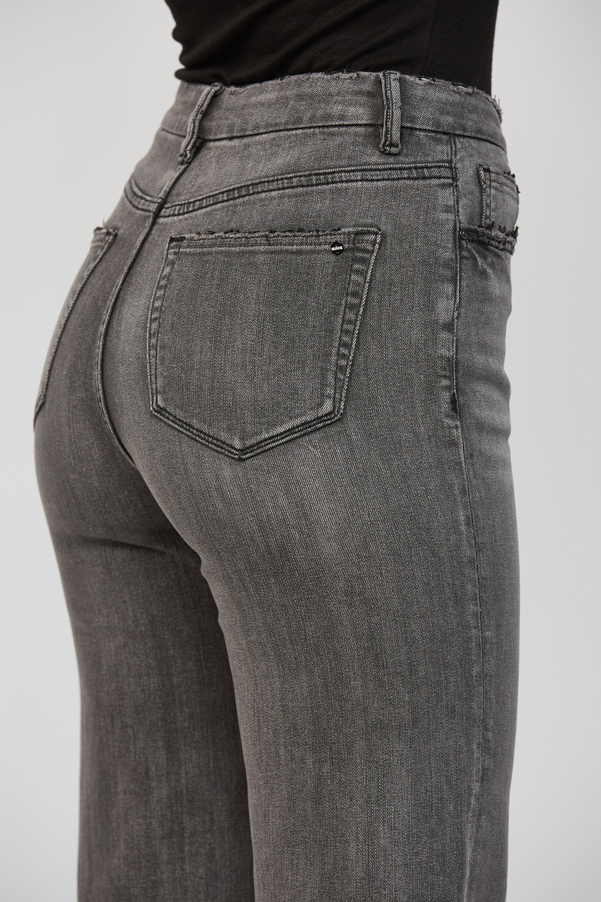 Mica High Rise Wide Leg Super Soft Dark Grey Jean