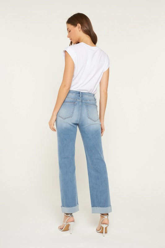 Mica High Rise Straight Leg with Cuff Jean