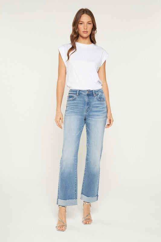 Mica High Rise Straight Leg with Cuff Jean
