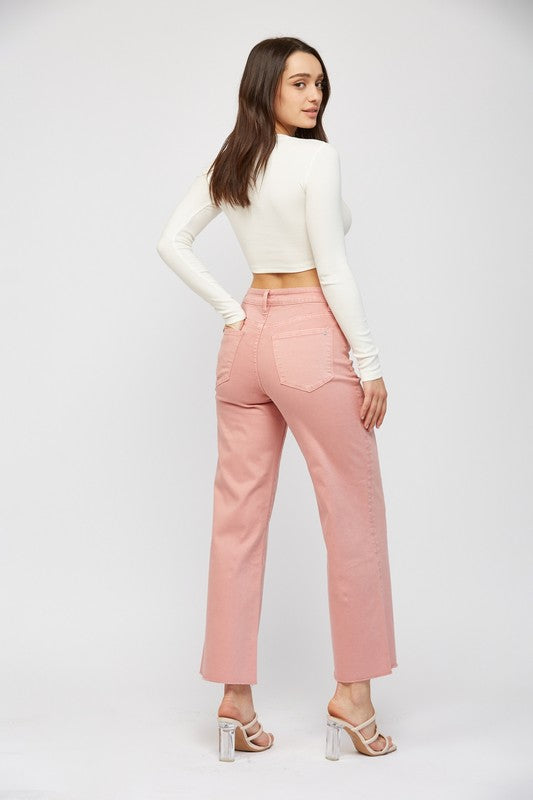 Mica Super High Rise Wide Leg Rose Jean