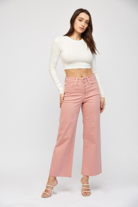 Mica Super High Rise Wide Leg Rose Jean