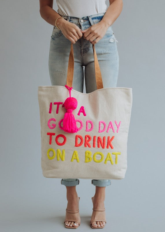 Cream Drink on Boat Tote Bag