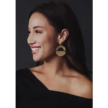 Gold & Wicker Statement Earrings