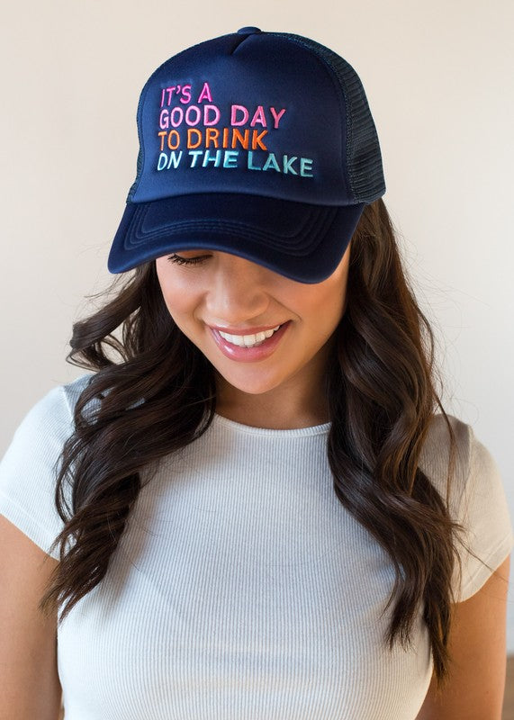 Navy Drink on the Lake Hat