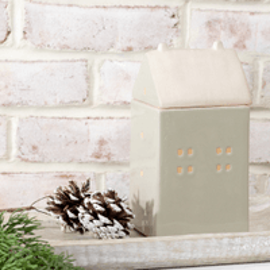 8" BEIGE CERAMIC HOUSE
