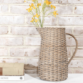 12" WICKER PITCHER VASE