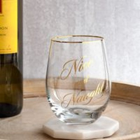 NICE AND NAUGHTY WINE GLASS