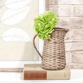 8" WICKER PITCHER VASE