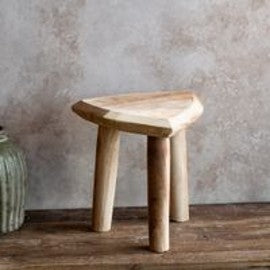CARVED WOOD STOOL