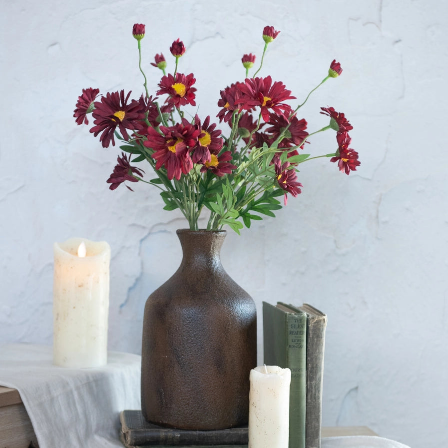 21" Burgundy Daisy Spray