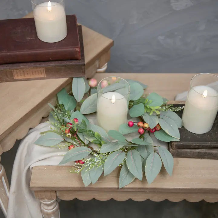 Candle ring green pink