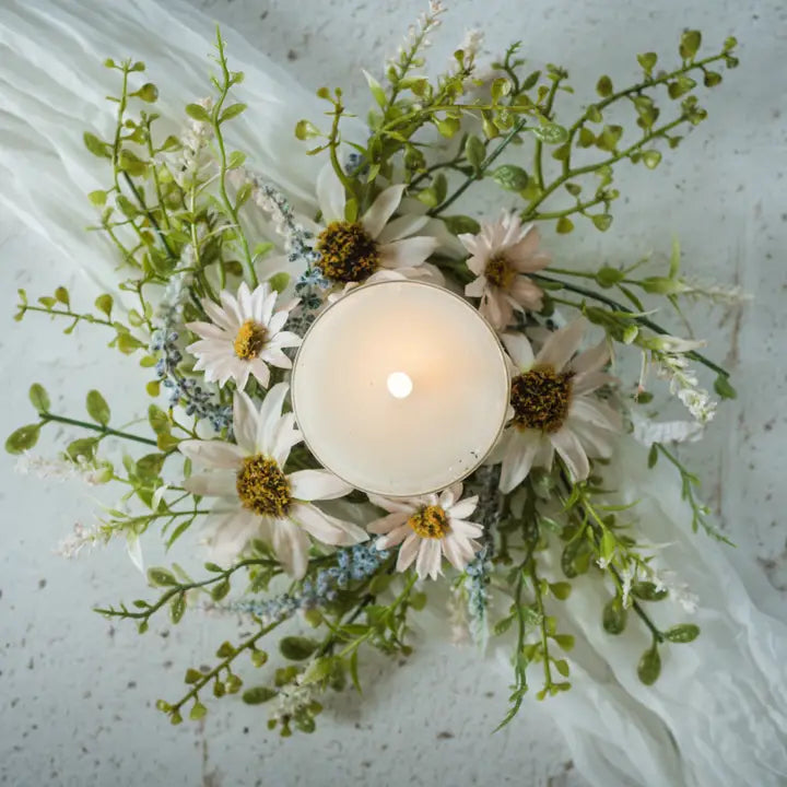 Pink Wildflower Candle Ring