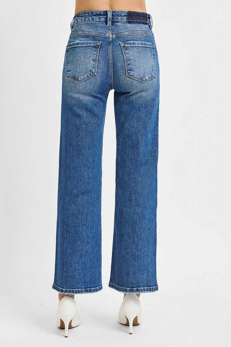 Curvy Risen High Rise Straight Relaxed Jeans