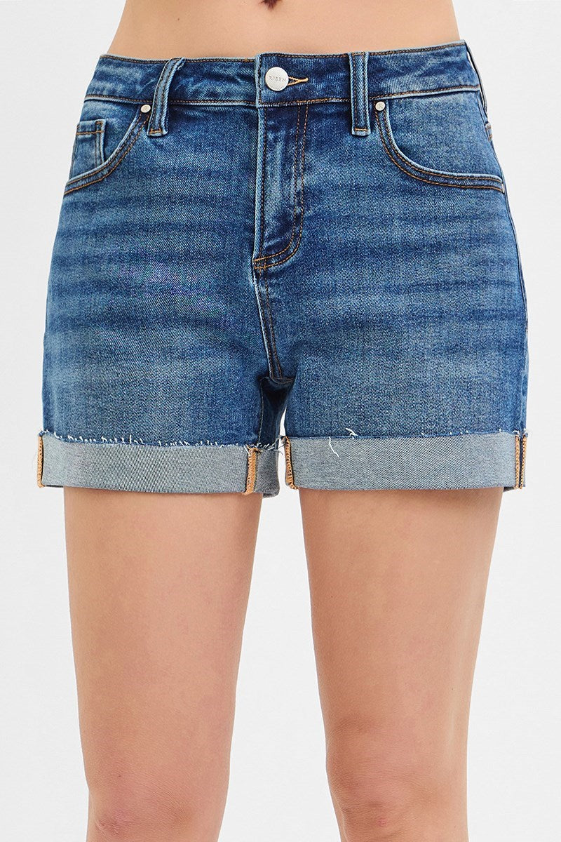 Curvy Risen High Rise Wide Cuff Shorts