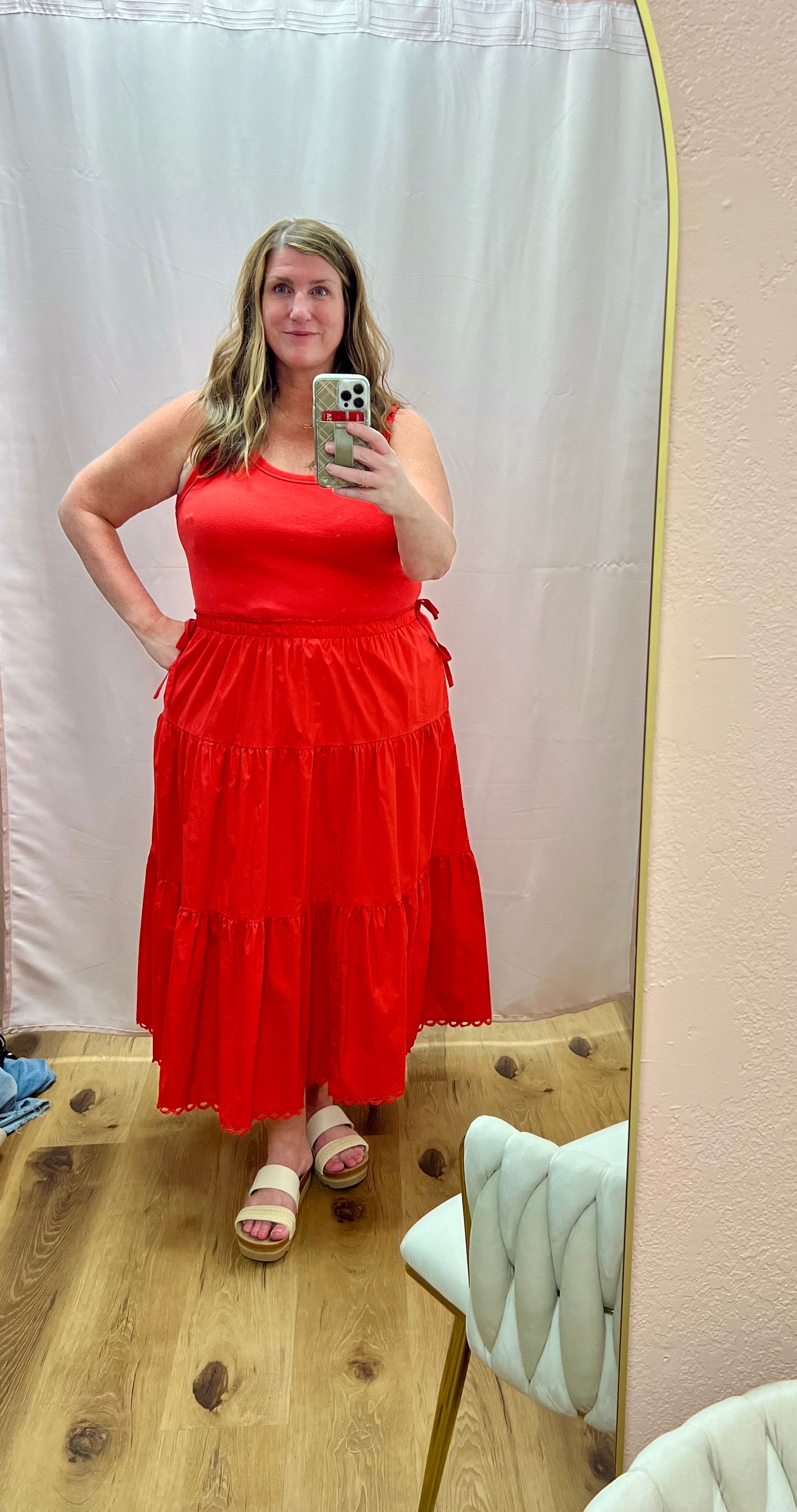 Curvy Knit Tank Poplin Dress