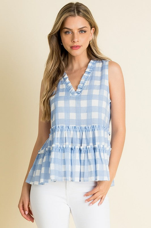Checkered sleeveless top