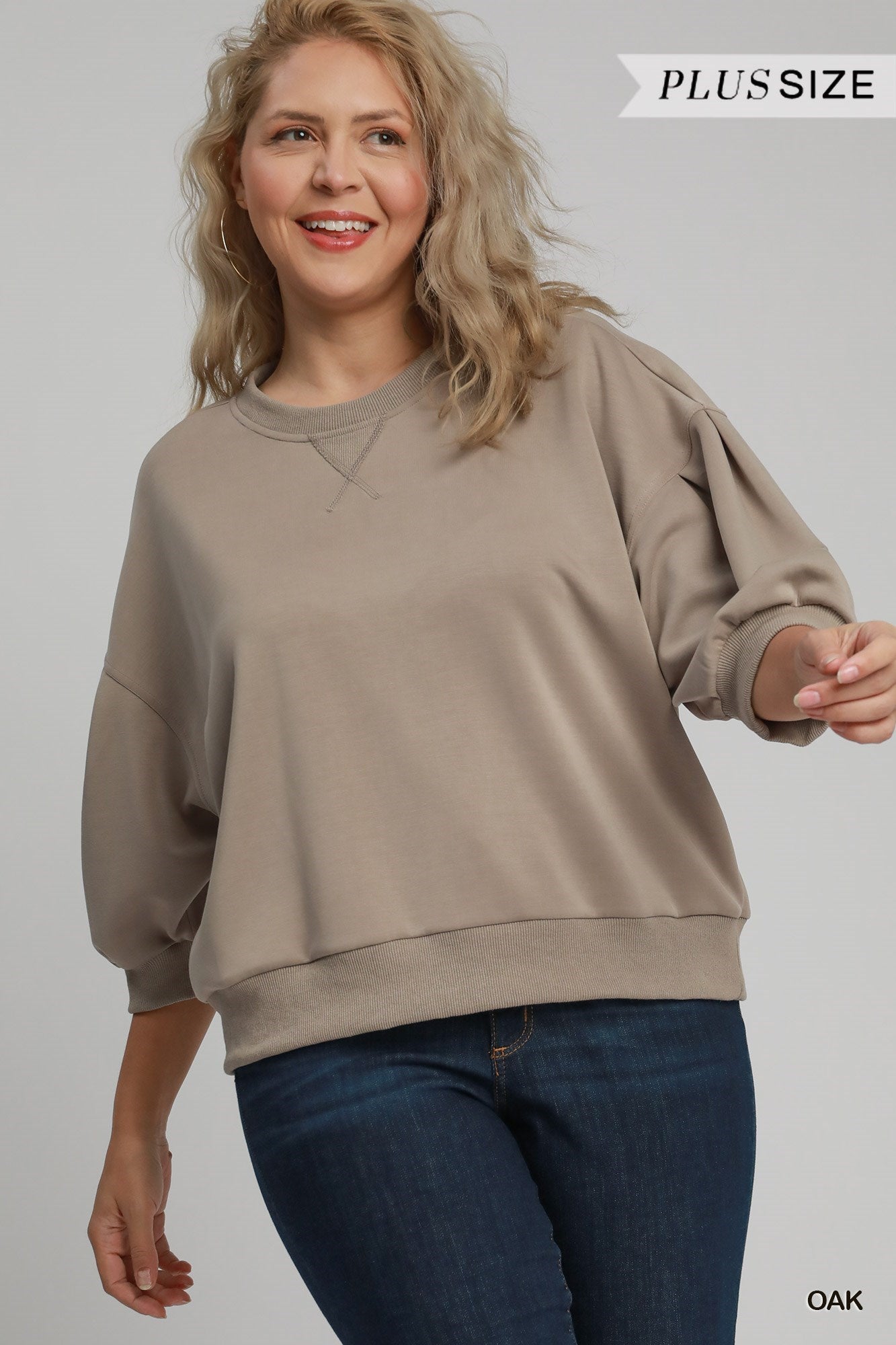 Curvy Scuba Crewneck Top