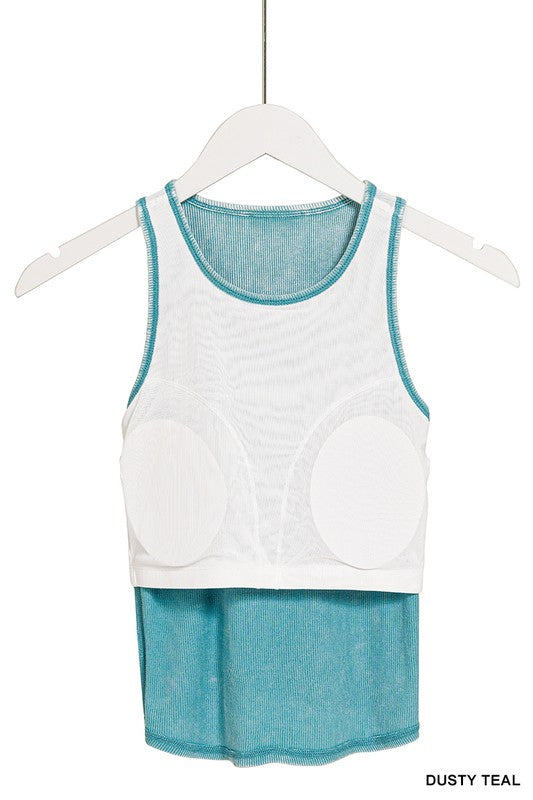 Racer back tank w/pads